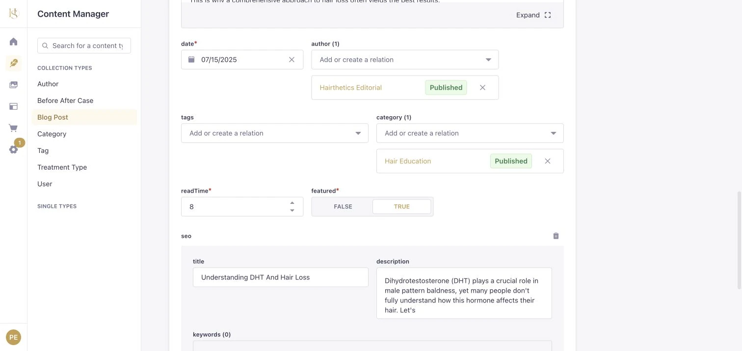CMS 分类与页面信息